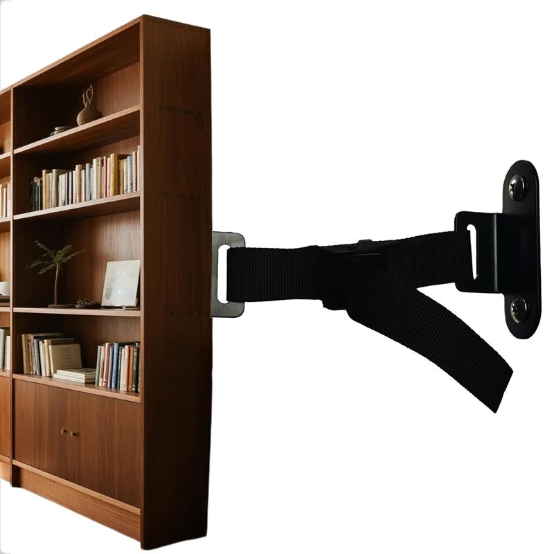 OKETHERMO Store 1000 lbs. Furniture Anchors, Anti Tip Straps for Furniture, Heavy Duty Safety Wall Anchors for Bookshelves, Dressers, Counters & Cabinets, Black - Image 1